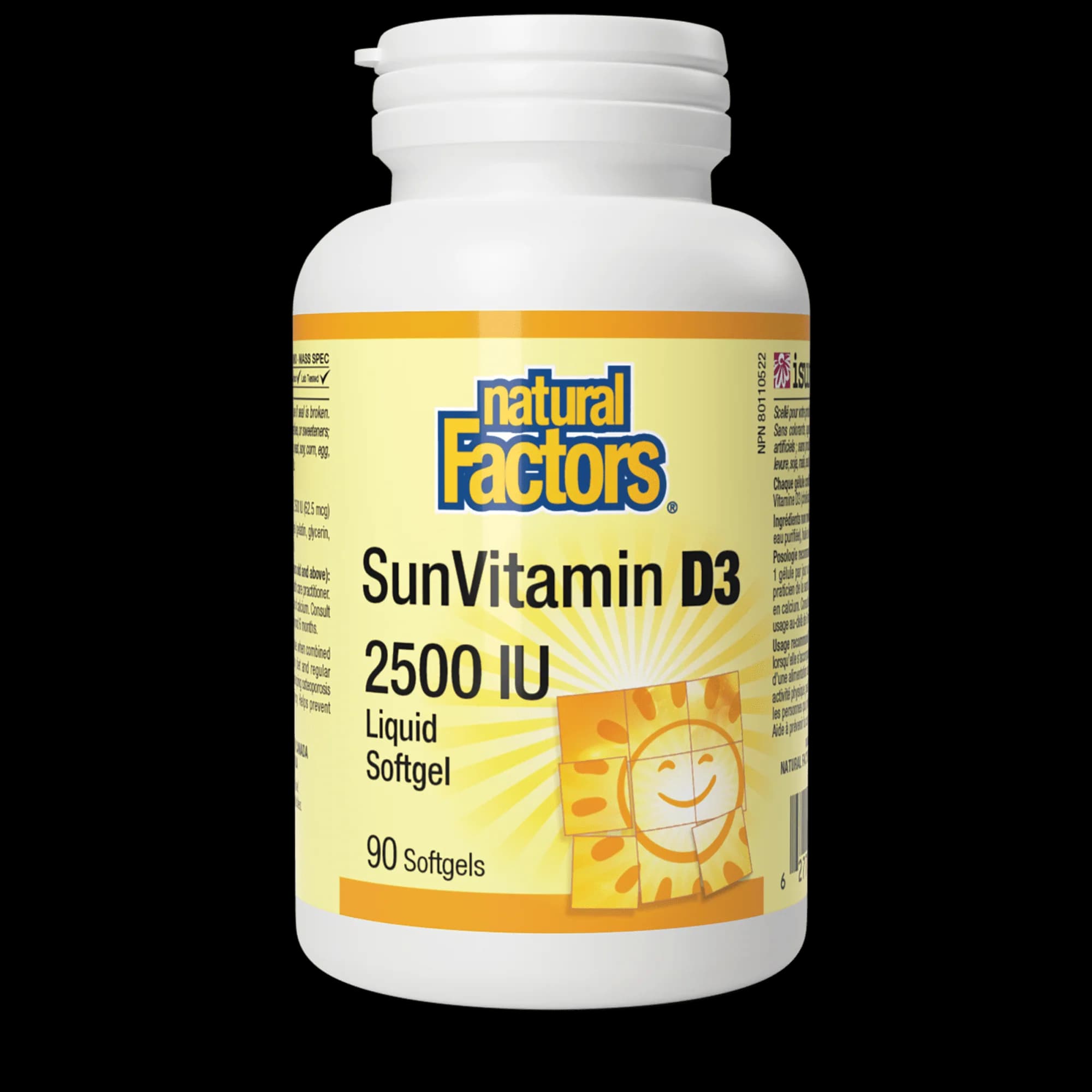 Vitamín D3 2500 IU - Natural Factors – obrázok 2
