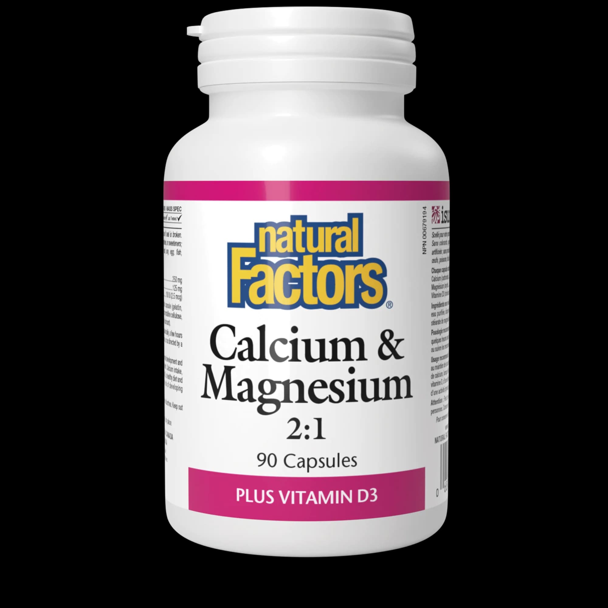 Vápnik (Calcium), Horčík (Magnézium) + Vitamín D3 - Natural Factors – obrázok 2