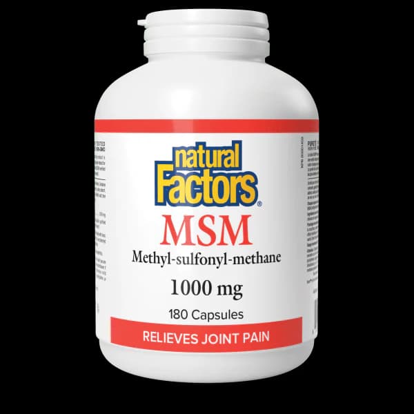 MSM 1000 mg (methyl-sulfonyl-methane) 180kps. Natural Factors – obrázok 2