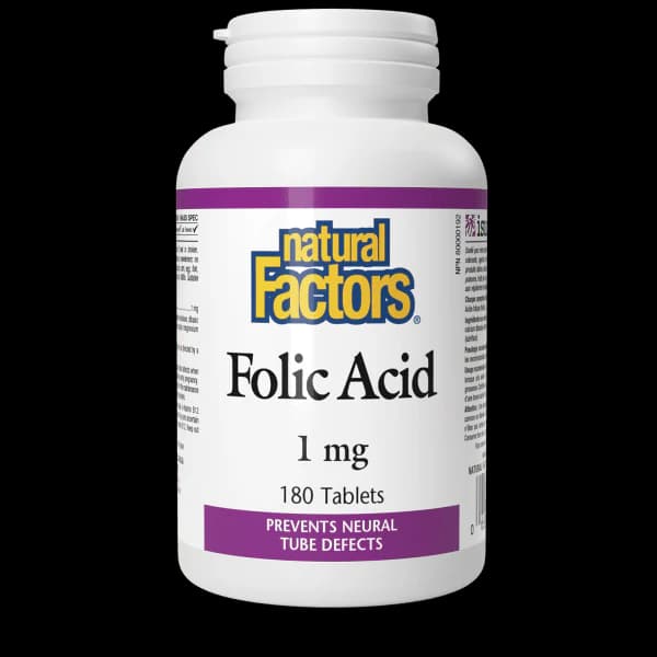Kyselina listová (folát) 1 mg - Natural Factors – obrázok 2